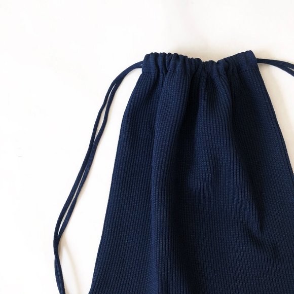 Balenciaga navy blue knit drawstring bag purse backpack - Picture 4 of 10